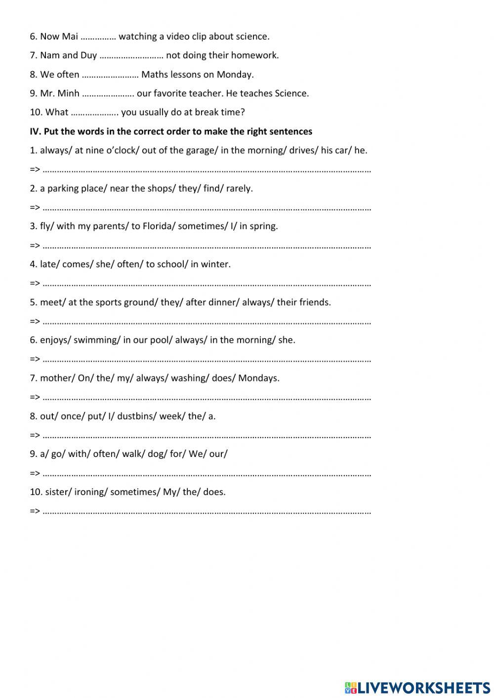 E6 Further Practice Unit 1.1