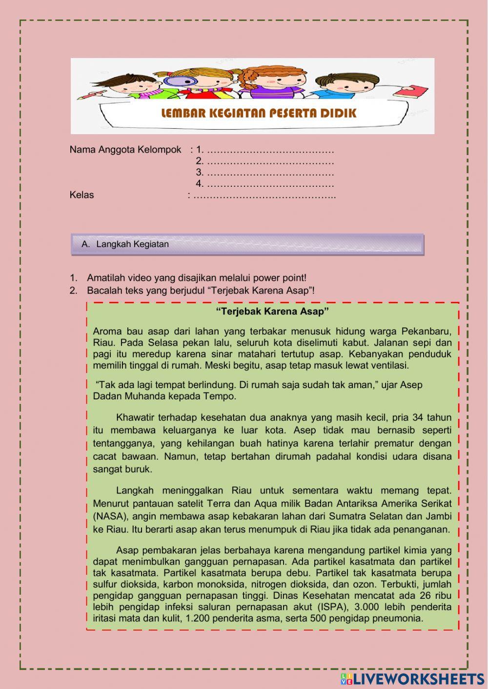 LKPD Kelas V SD (Tema 2 Subtema 2 Pemb 1)