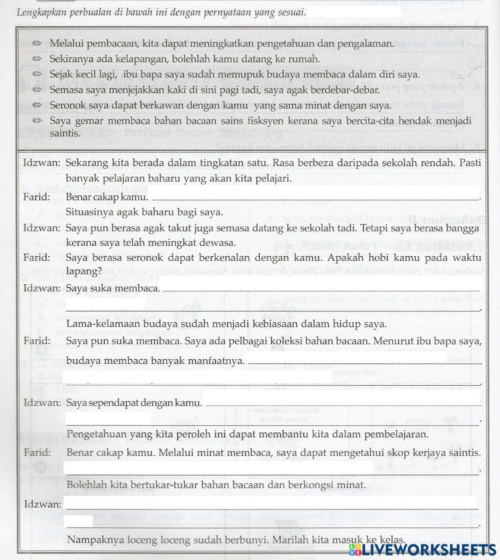 Pdf online exercise: Karangan | Live Worksheets