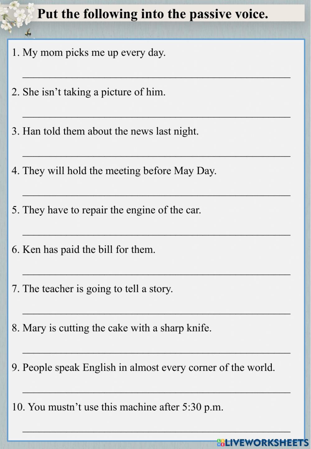 Grade 9 - Passive voice