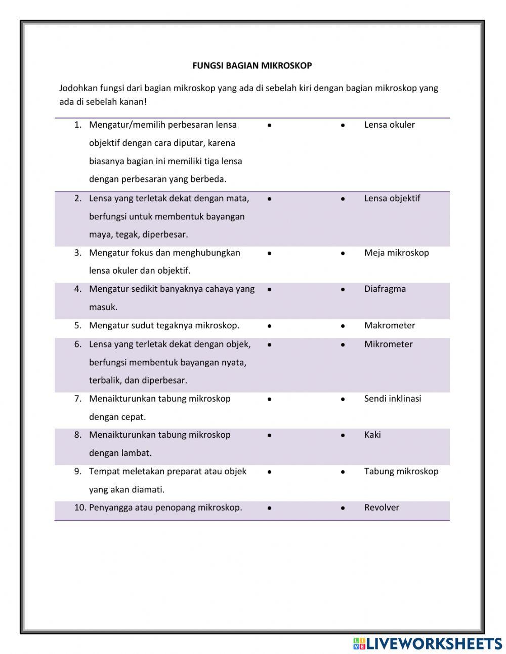 Bagian-bagian Mikroskop