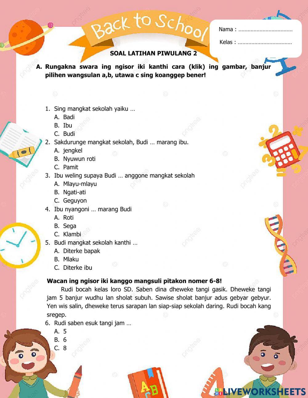 Soal latihan b jawa Soal latihan b jawa
