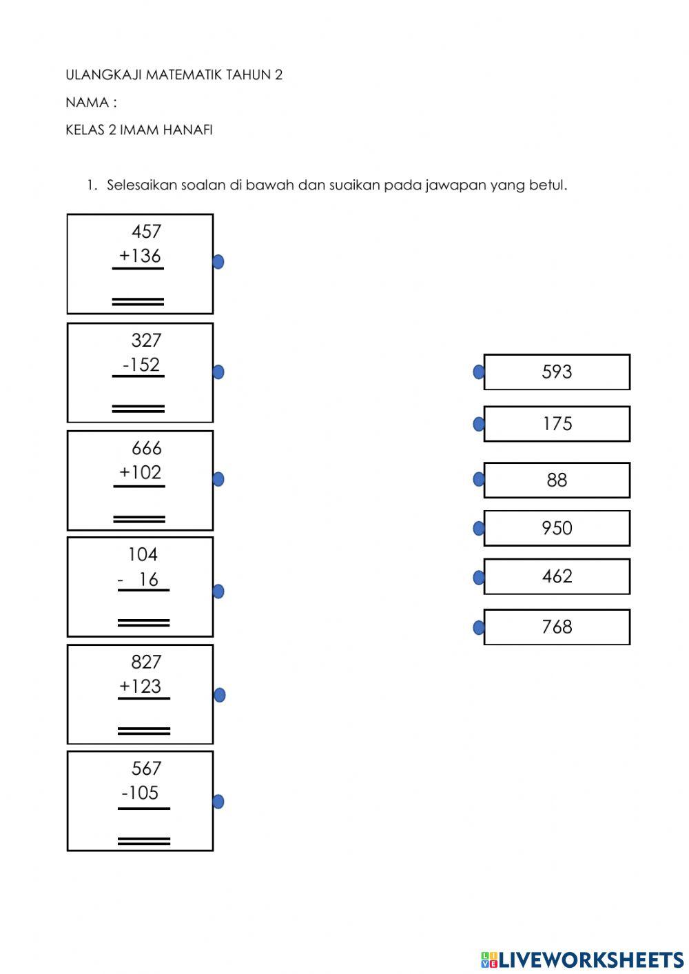 Ulangkaji matematik tahun2