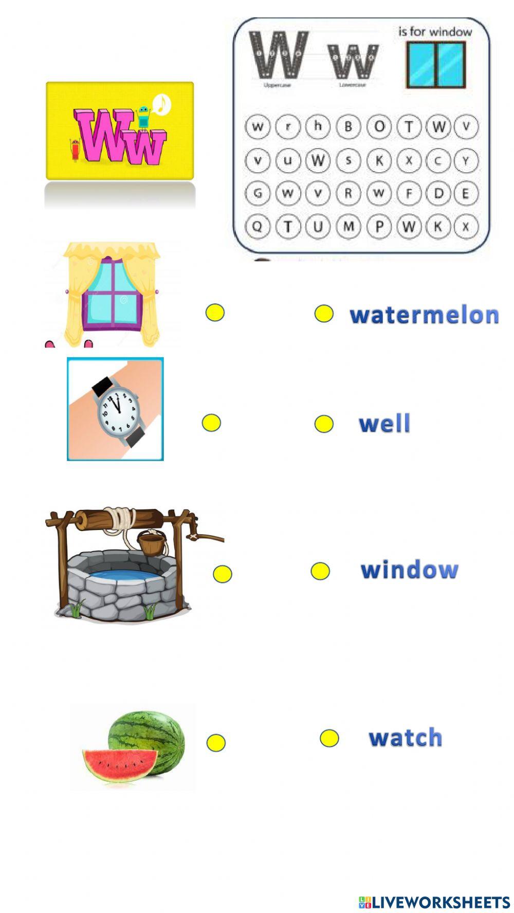 Letter Ww online activity for 1 Live Worksheets