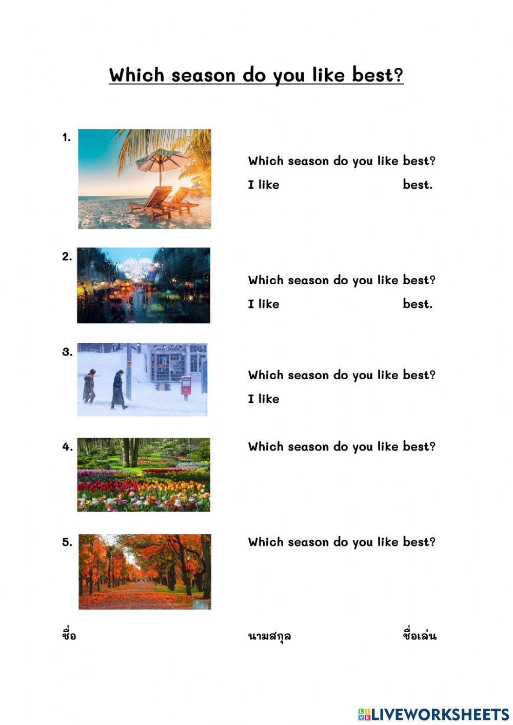 which-season-do-you-like-best-online-exercise-for-live-worksheets