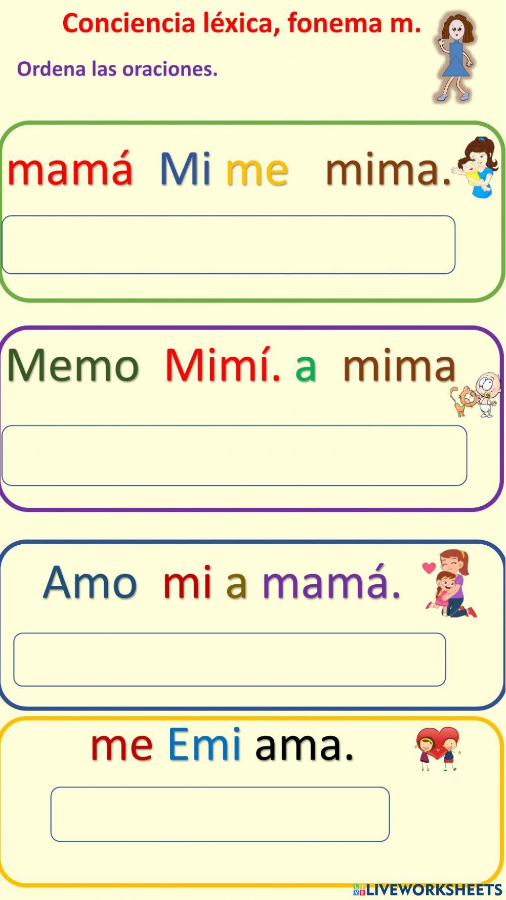 Ordena las oraciones correctamente