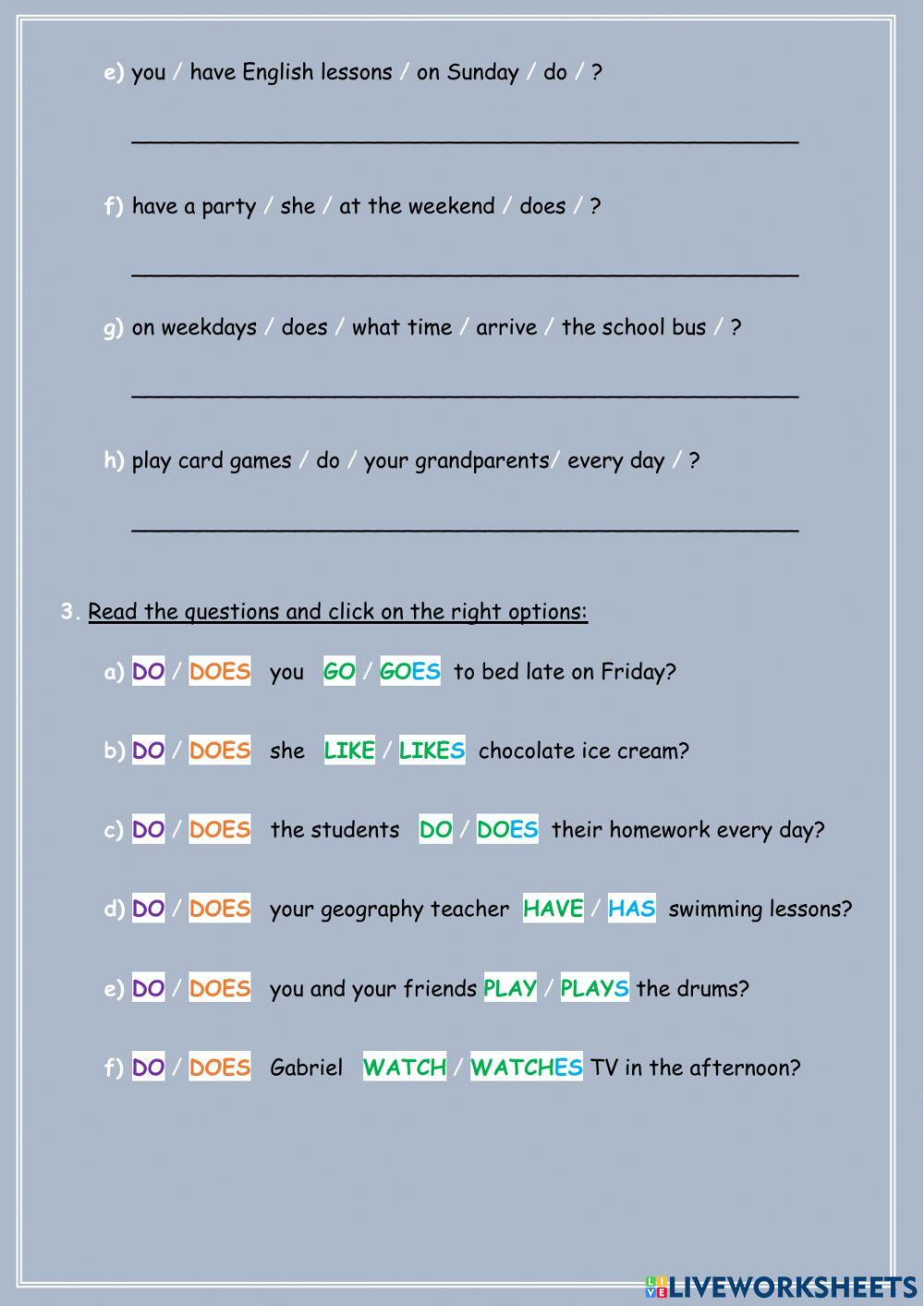 Present Simple - Questions and Short Answers