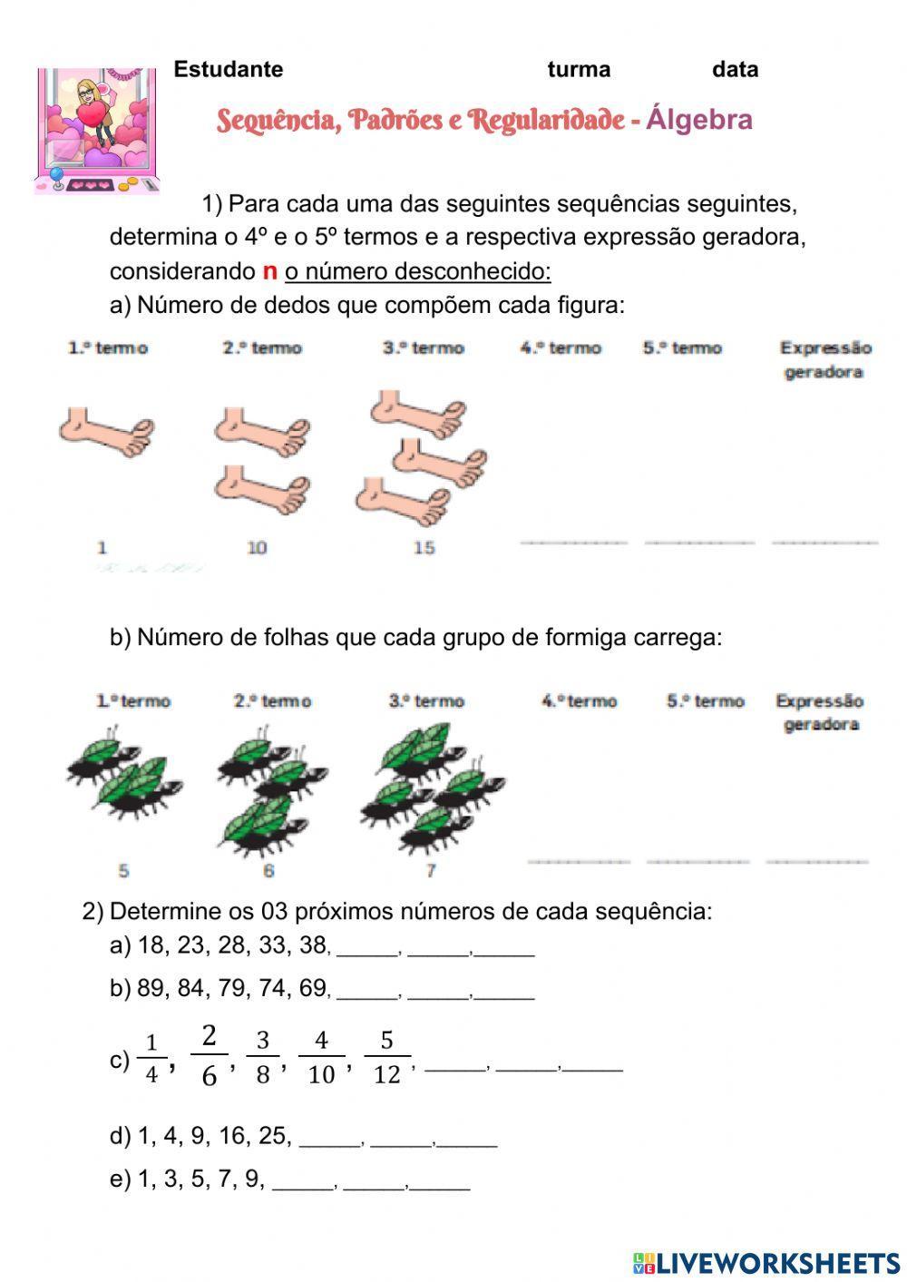 Sequência, Padrão e Regularidade 3