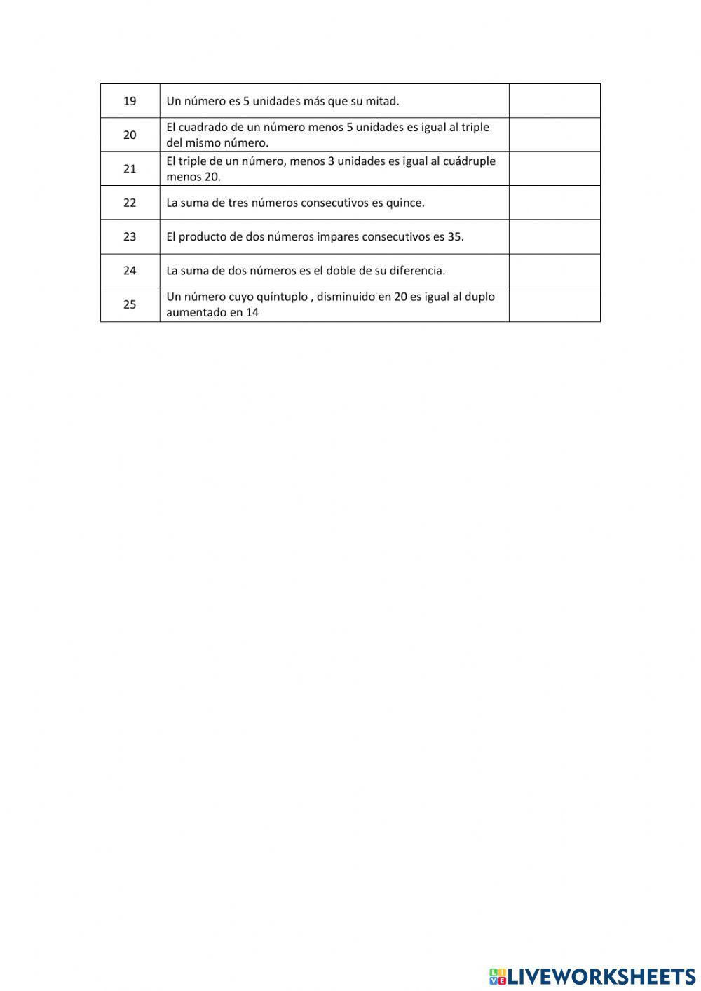 Taller lenguaje algebraico