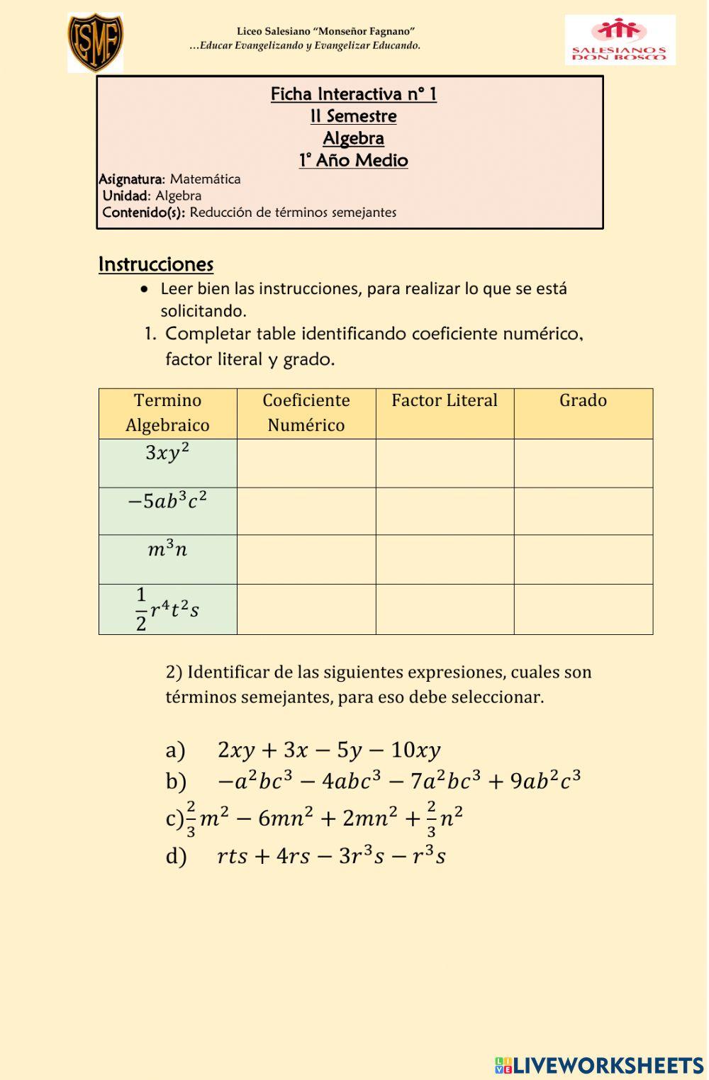 Introducción Algebra Introducción Algebra