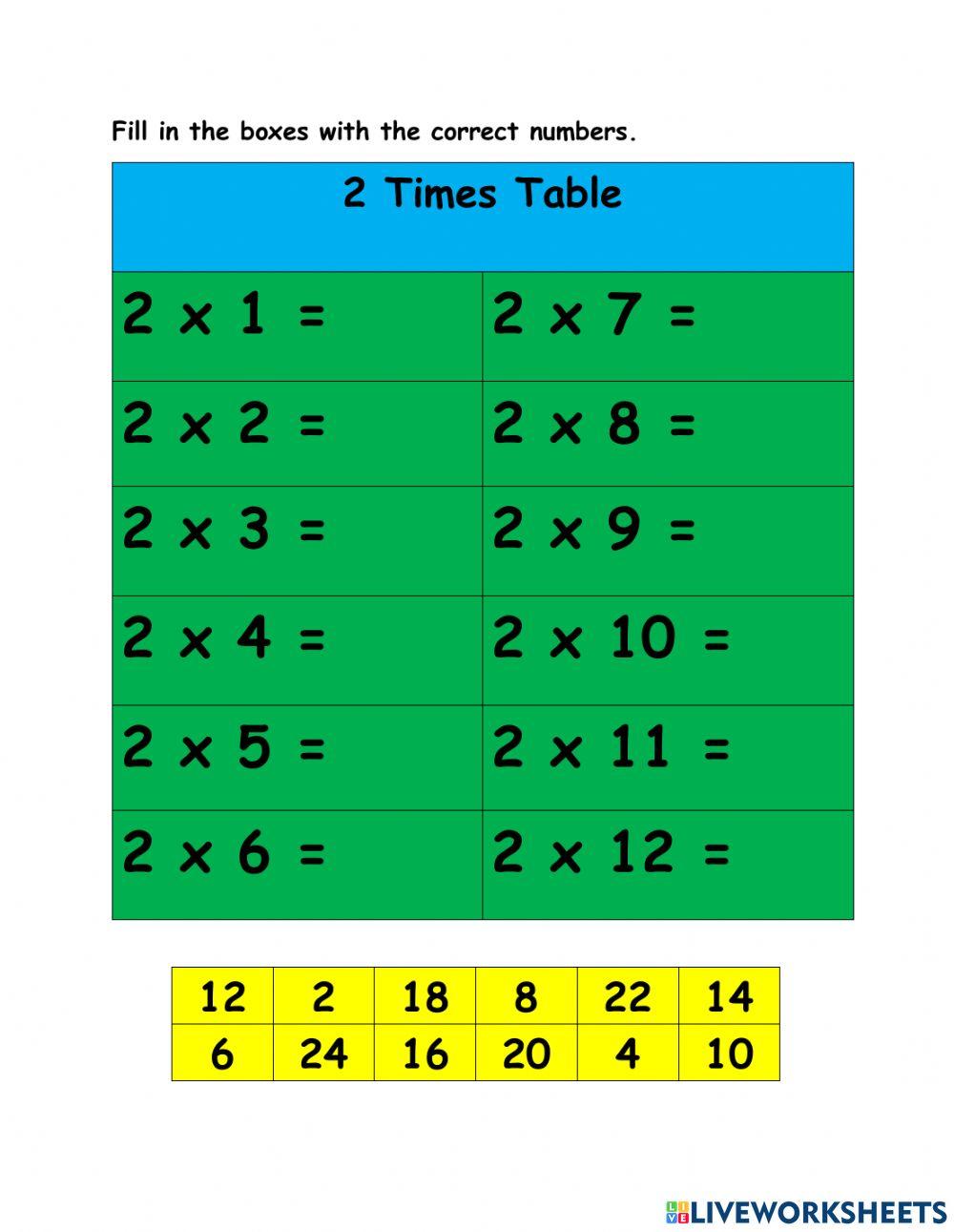 Times table 2