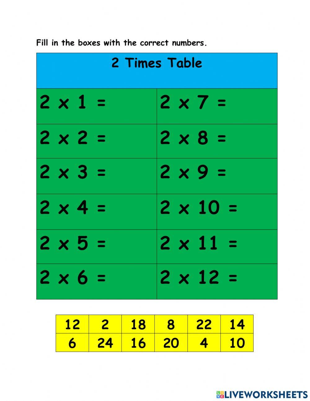 Times table 2