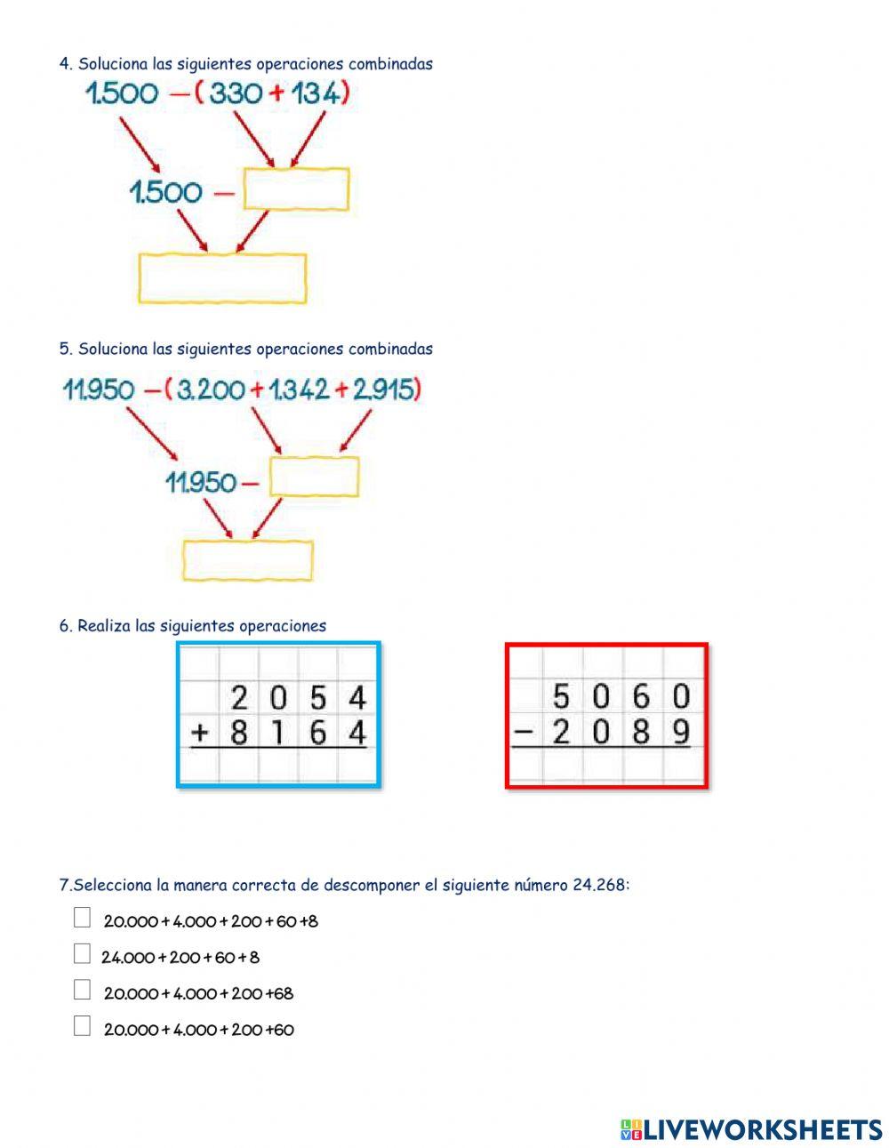 Evaluación matemáticas 1  -  3 bimestre