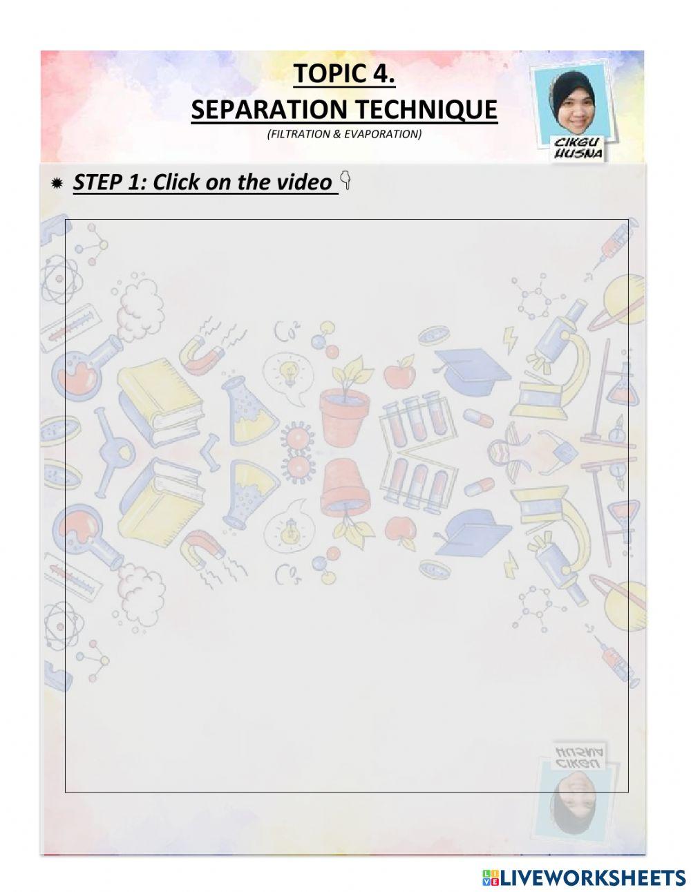 Filtration interactive worksheet Live Worksheets