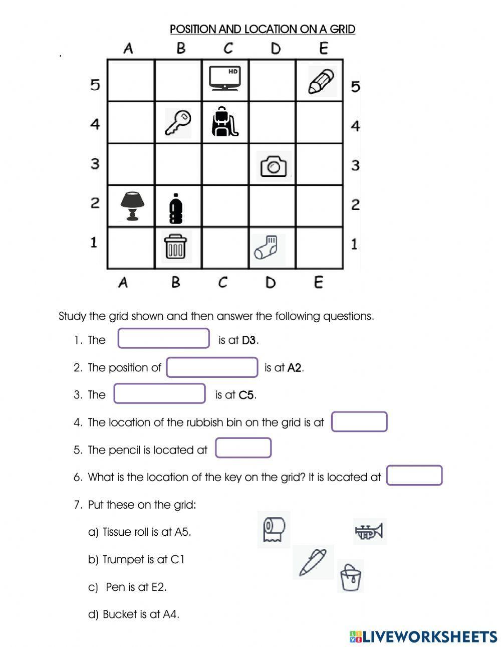 Position and location: grid reference