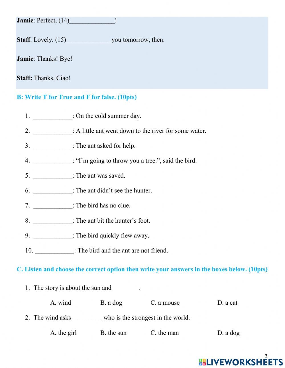 Pre-2A2 Listening Midterm Test(morning)