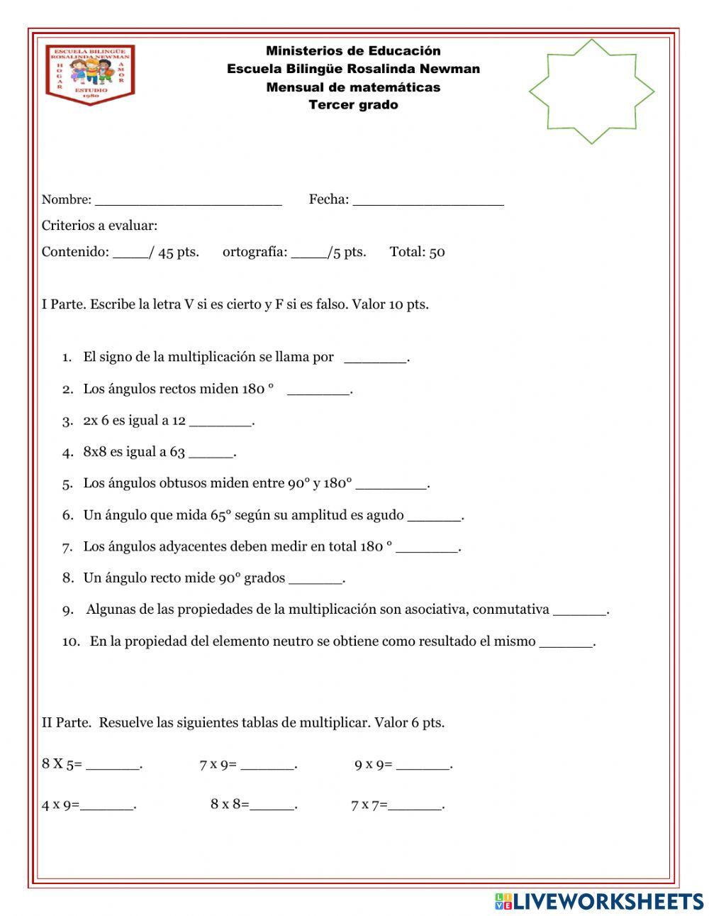 Mensual de matemáticas 