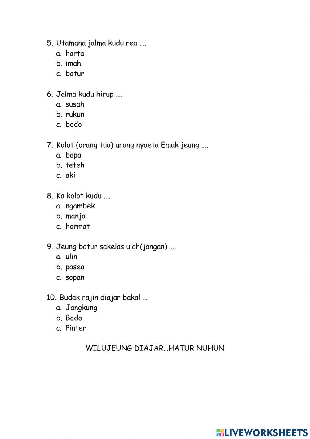 BDR Bahasa Sunda Kelas 2 Semester 1