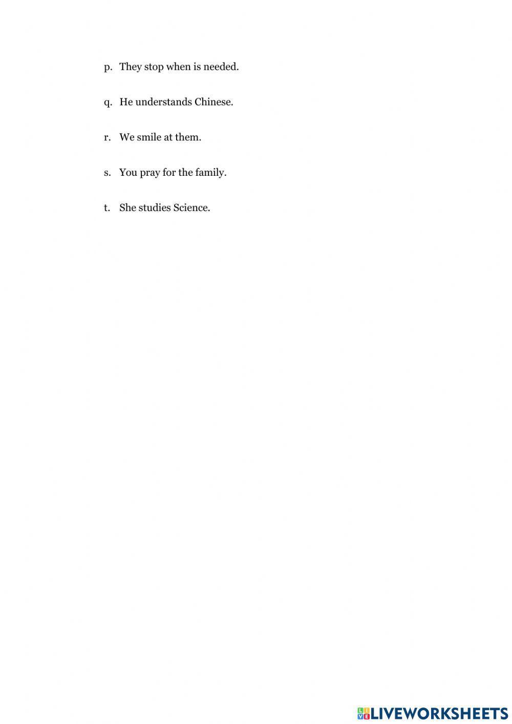 Negative in Present Simple