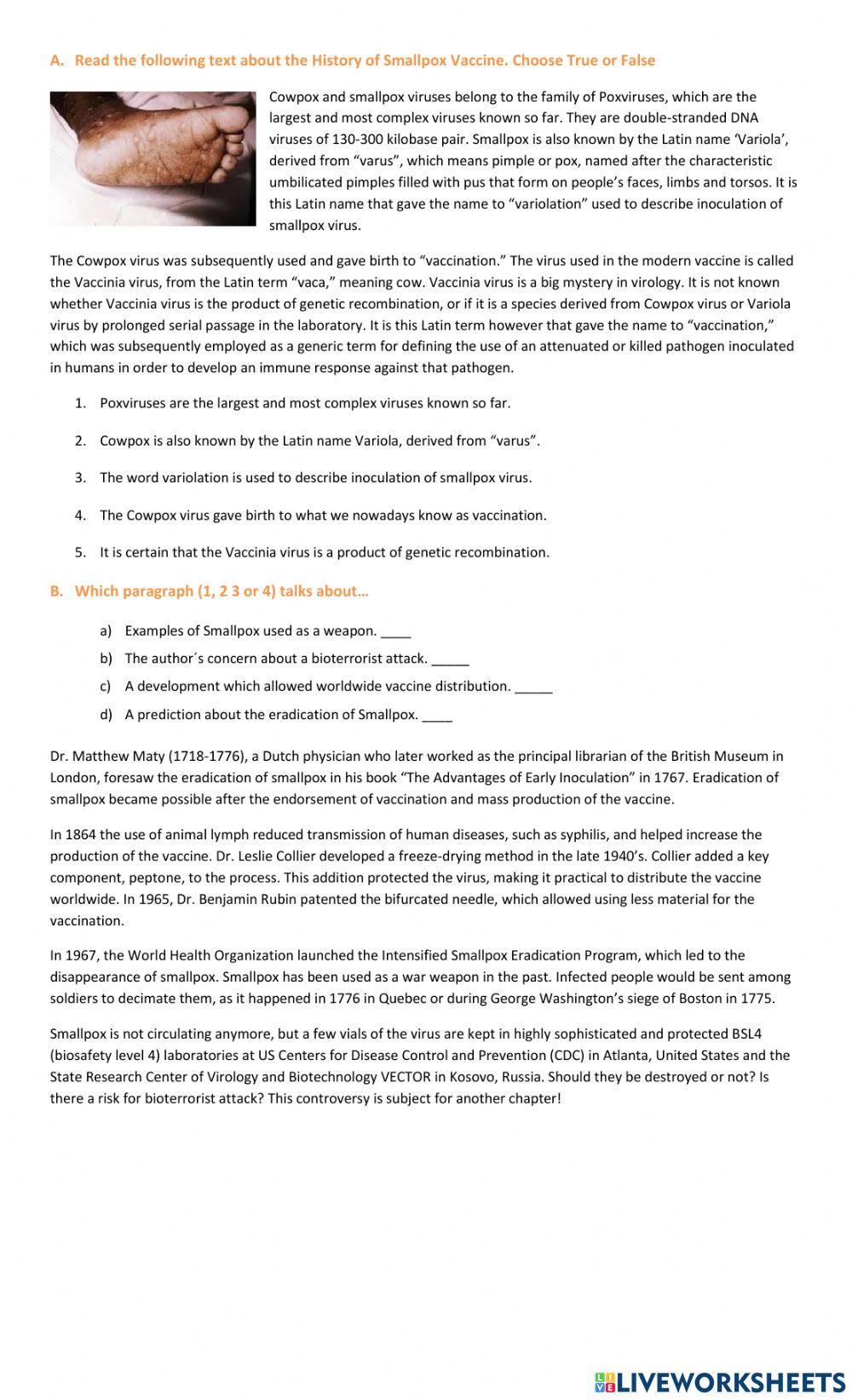 History of Smallpox Vaccine