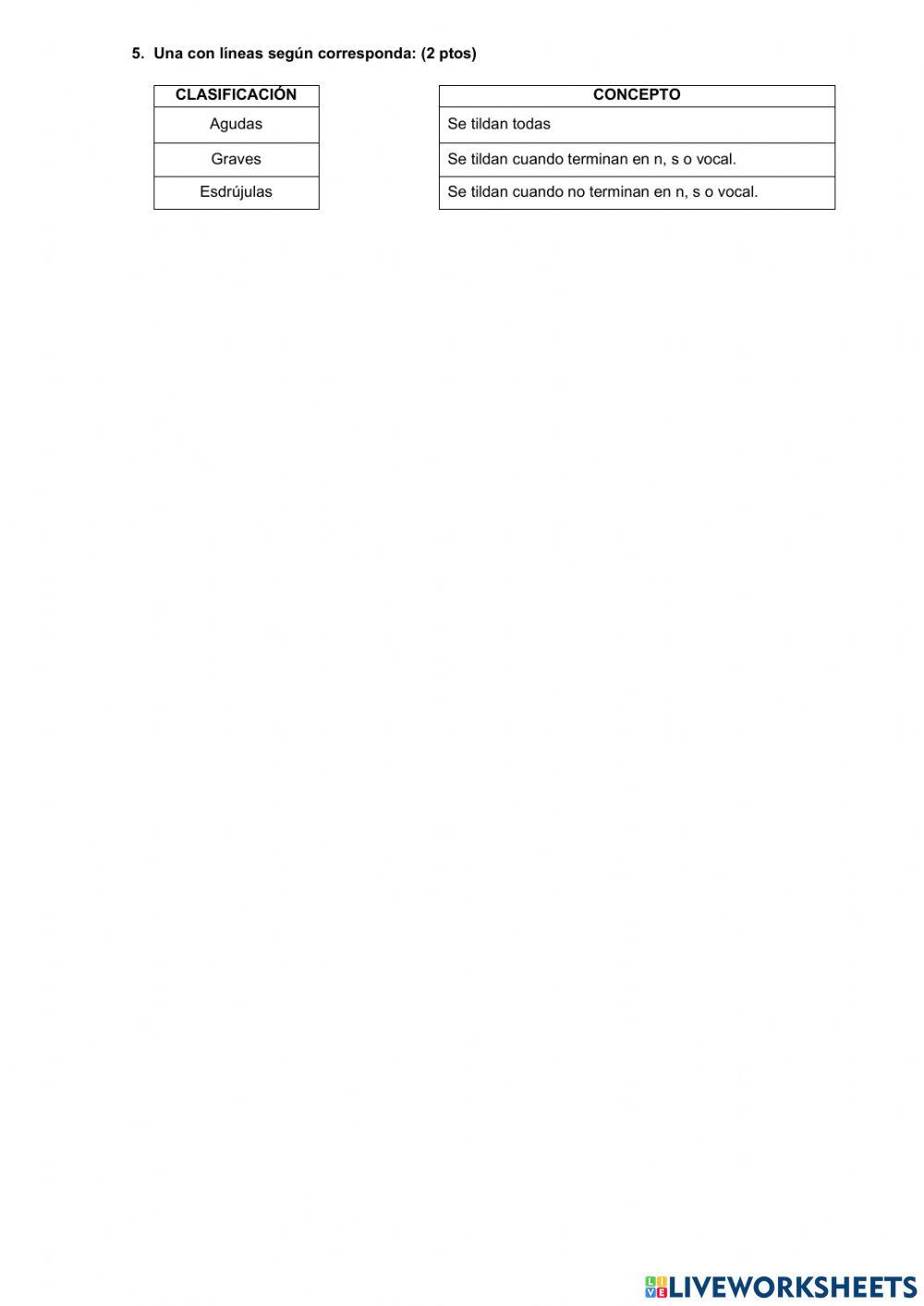 Lección - palabras agudas, graves y esdrujulas