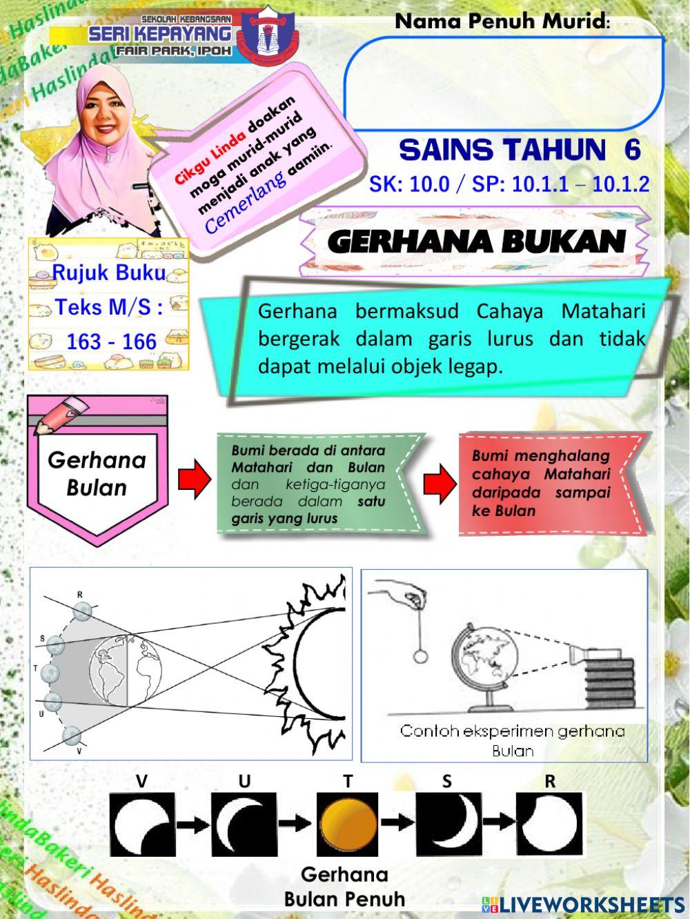Sains Tahun 6 : Gerhana