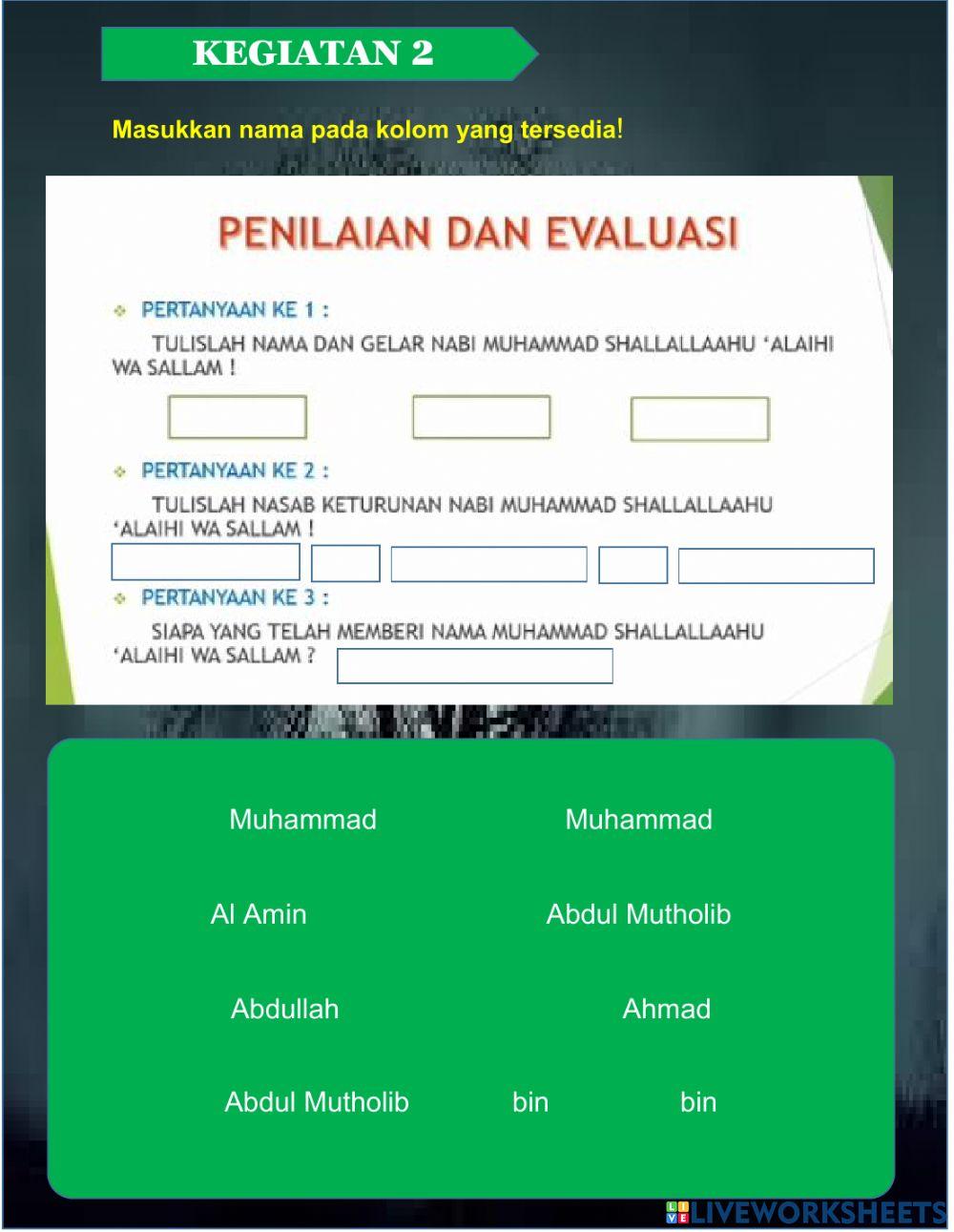 LKPD Siroh Hadits 4 Pembelajaran 1 dan 2