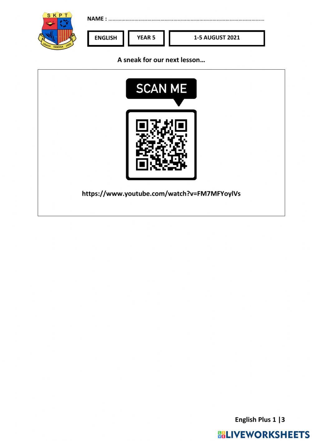 ENG Y5 Week 25 (1-5 AUG) Worksheets 1