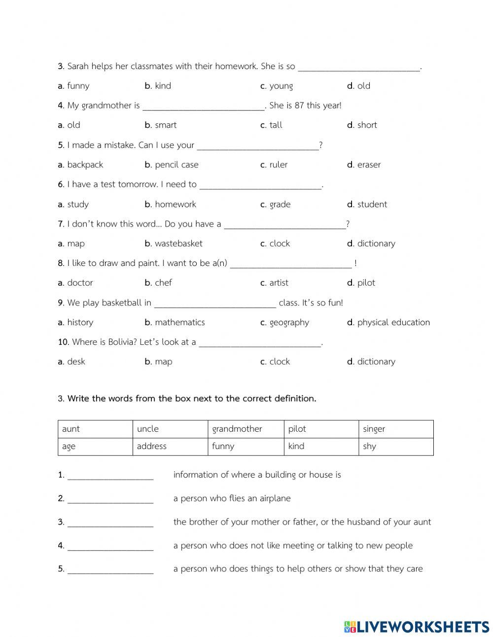 Midterm Examination Grade 7 of 2564