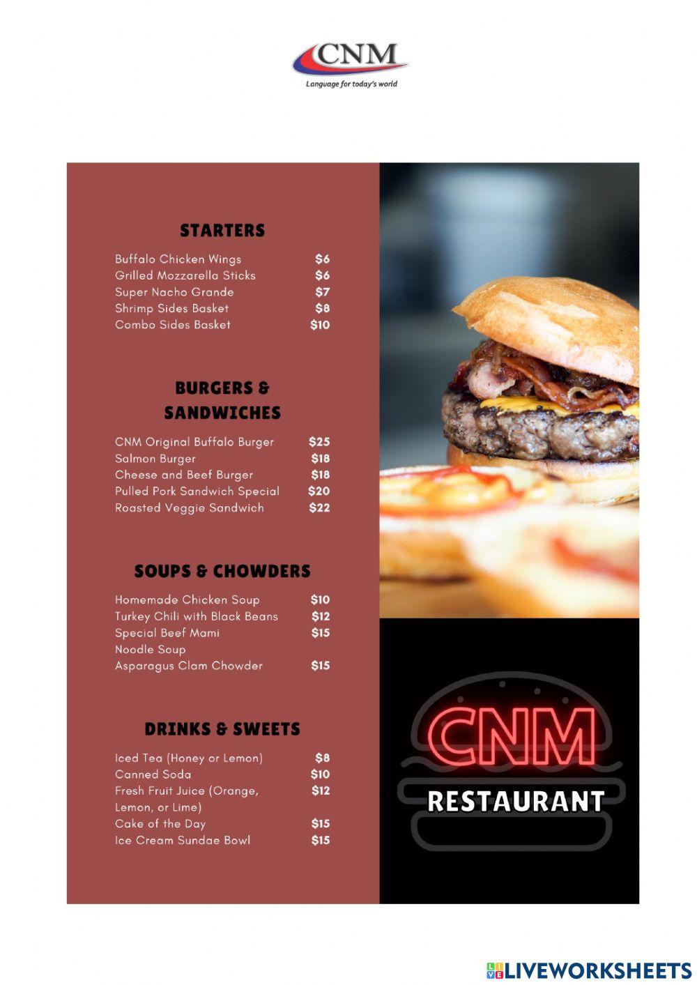 Communicative Activity - At the Restaurant Part 2 - Teens