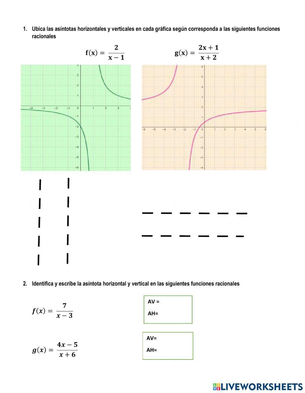 Ejercicios de funcion racional