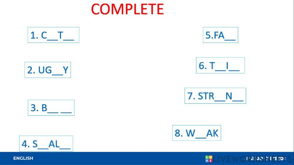 Adjective-5th grade - unit 5