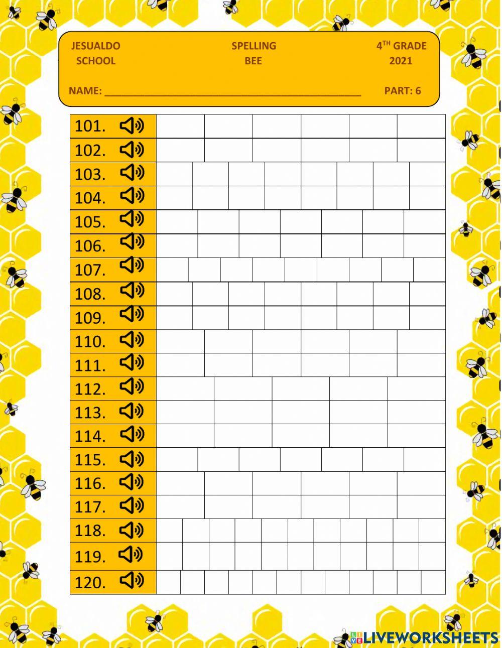 4th Grade Spelling Bee Part 6