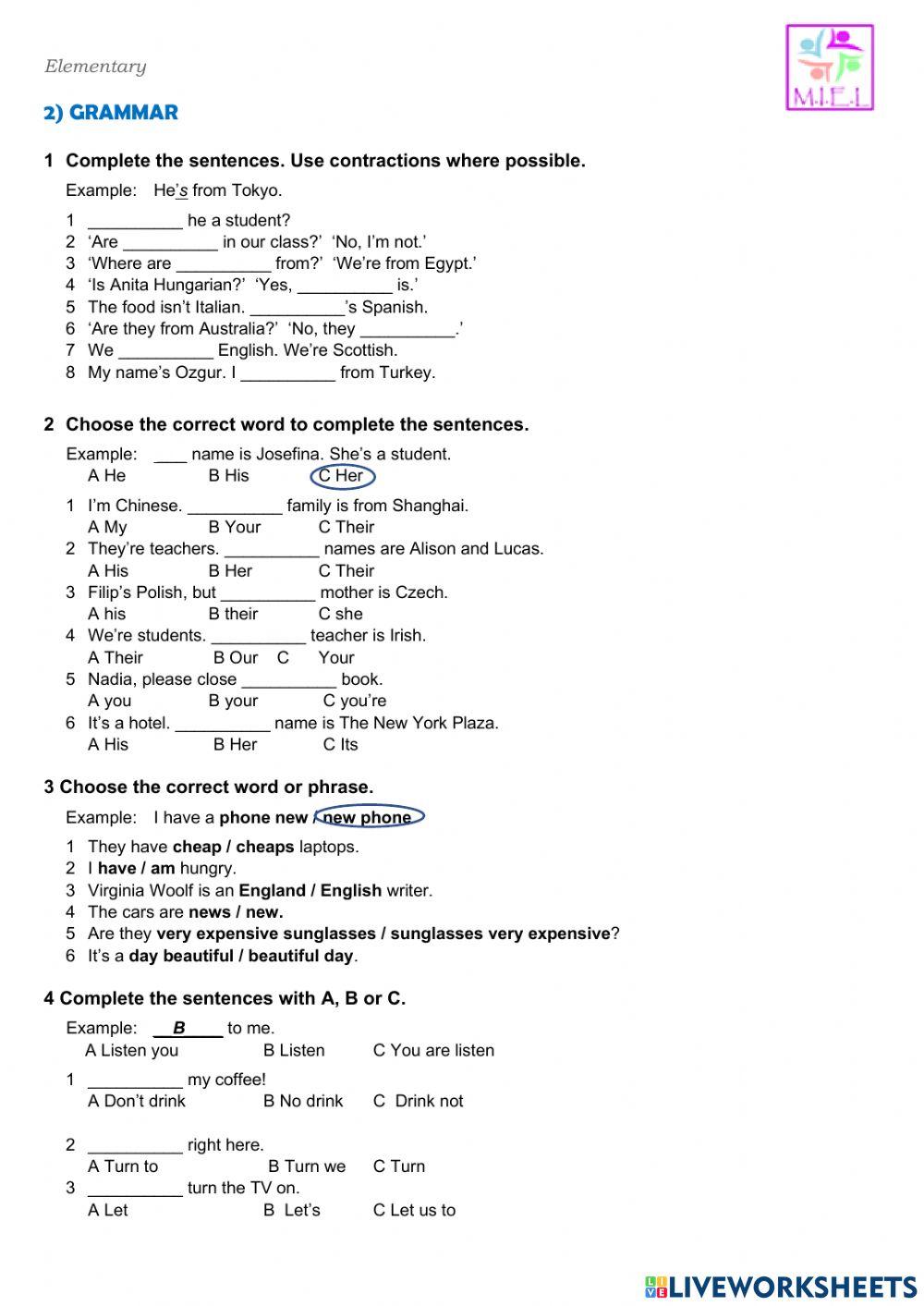 Mid term test - mutual elementary