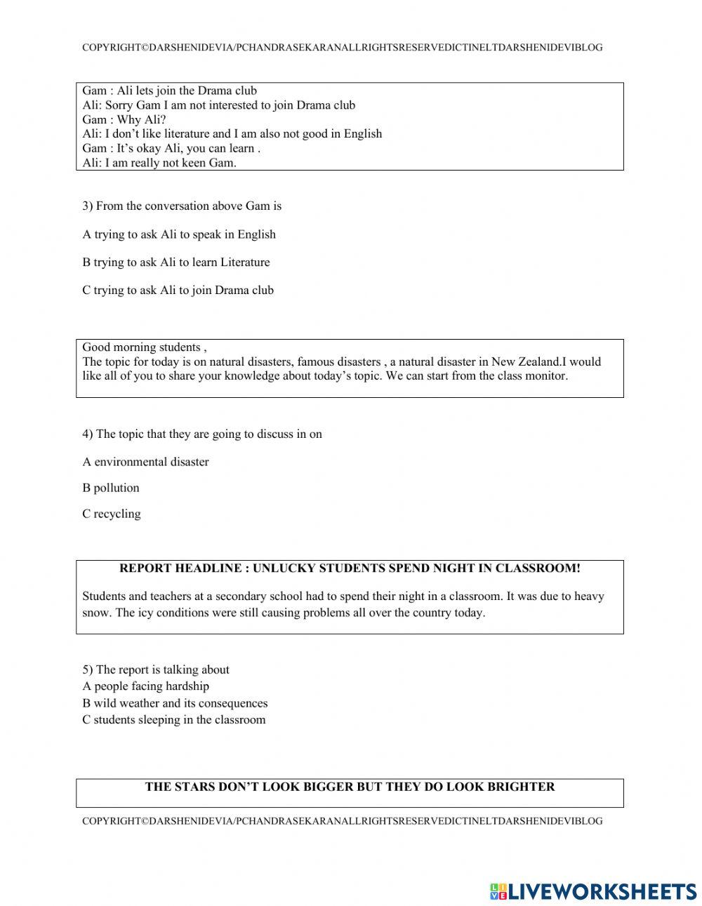 Pt3 reading paper complete set