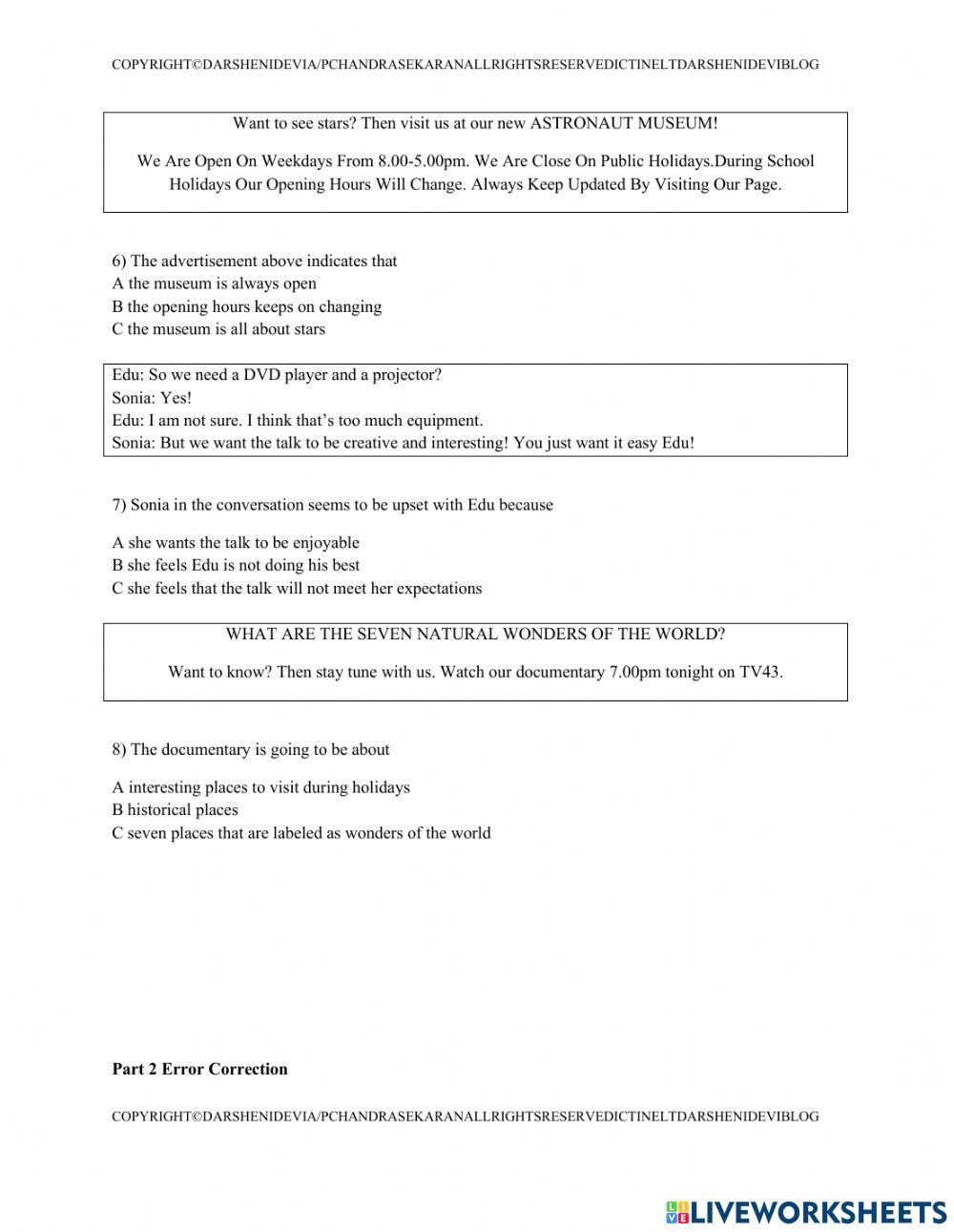 Pt3 reading paper complete set