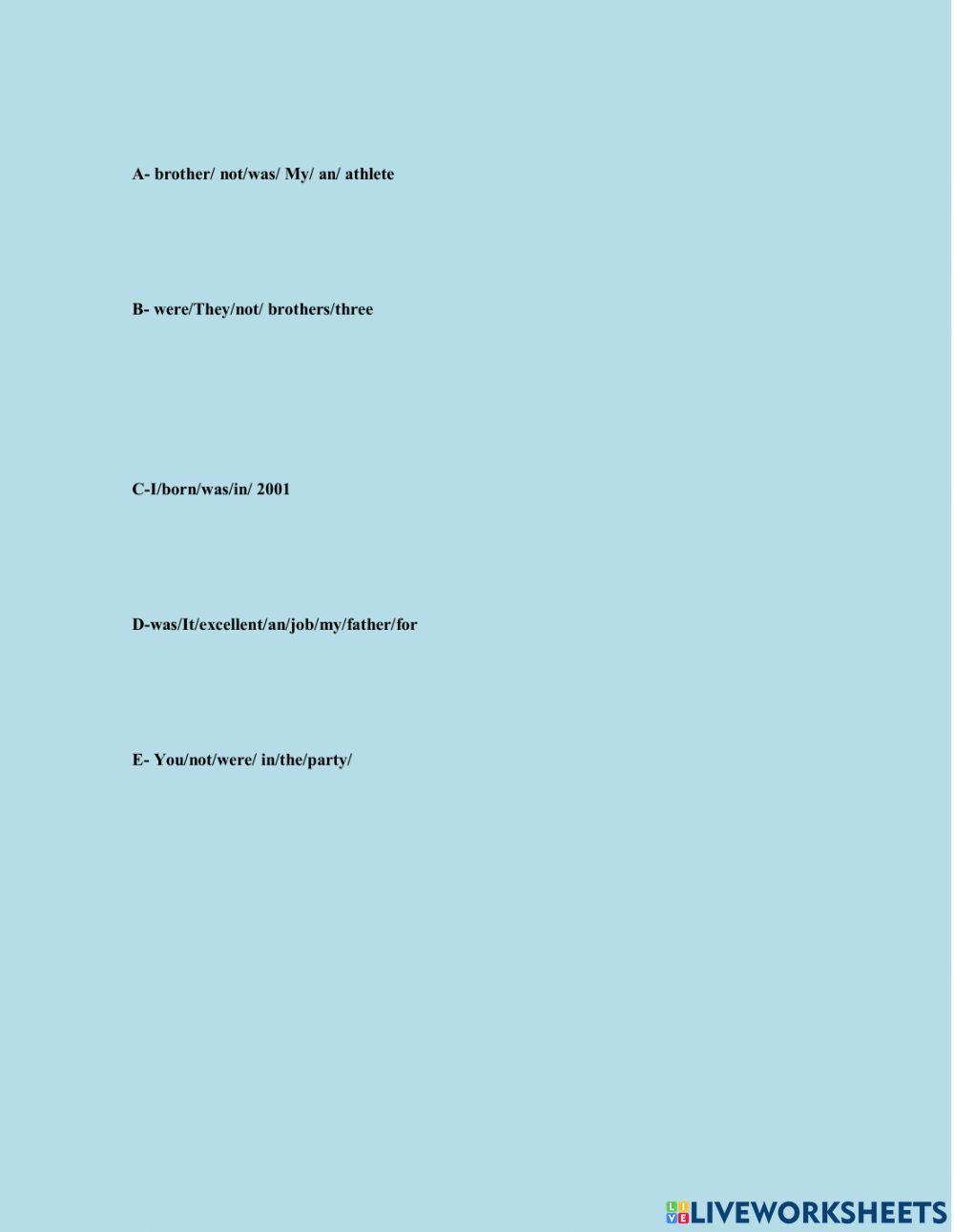 Past Simple Was-Were