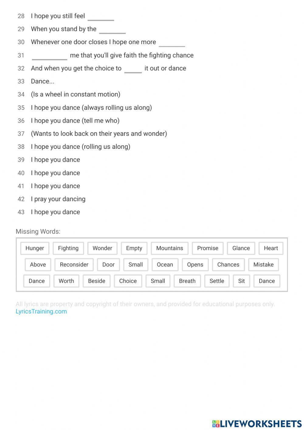 I Hope You Dance by Ronan Keating