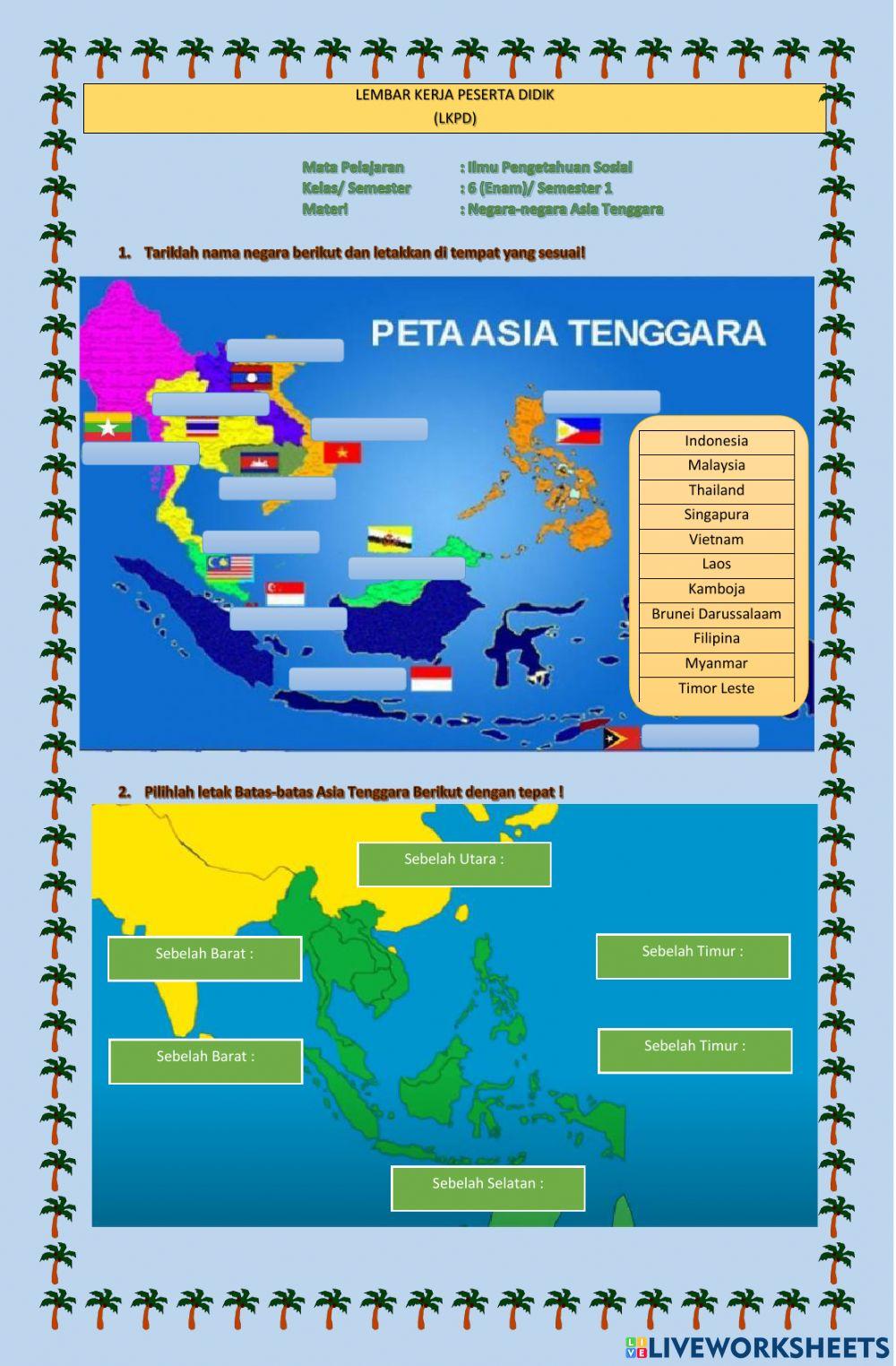 Letak Negara dan Batas Asia Tenggara