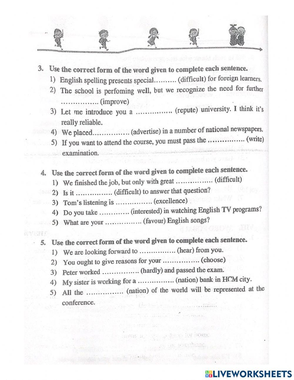 Word Form Grade 9 Unit 4 (part 3)