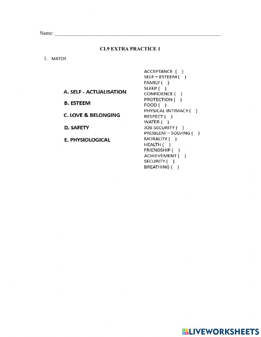 CL9 Extra Practice 1