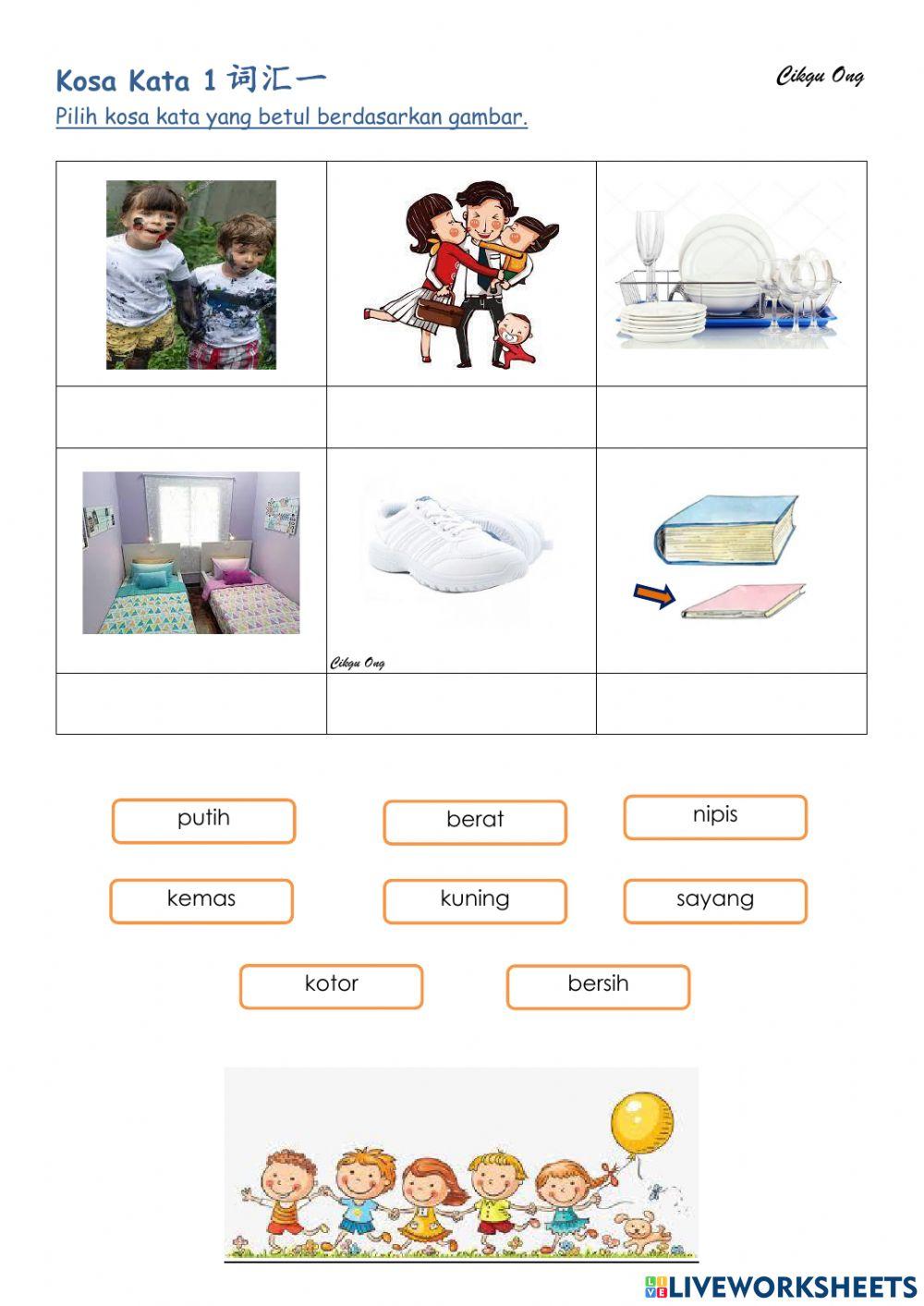 Kata Adjektif Tahun 1