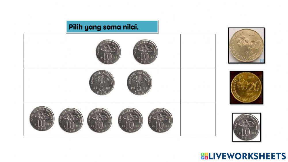 Duit syiling sama nilai