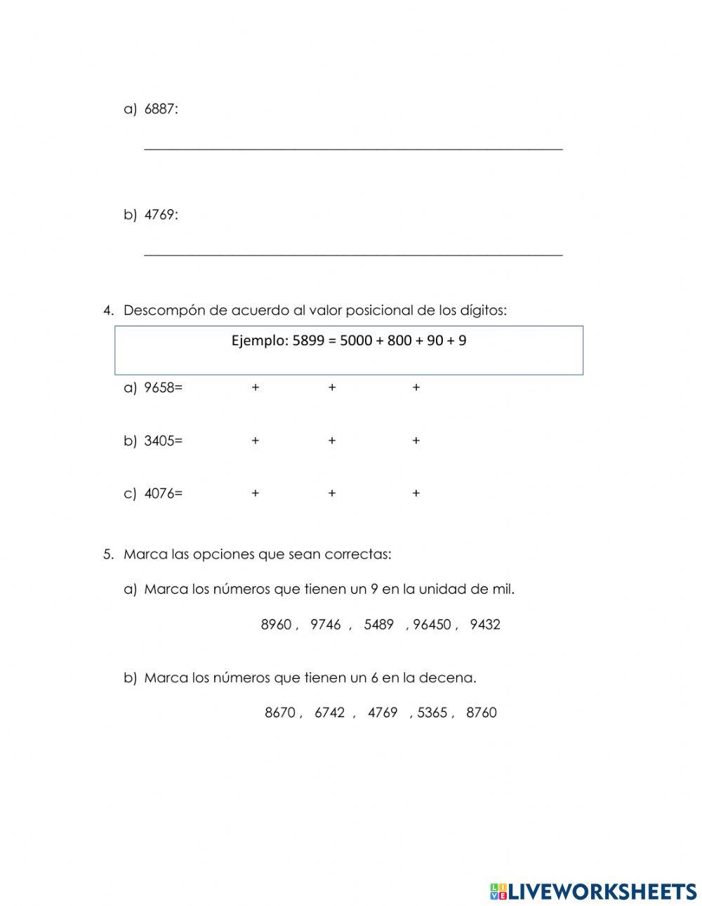 Tabla de valor posicional