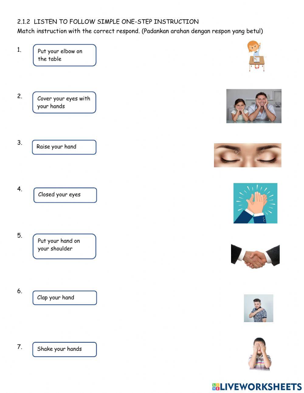 One step simple instruction One step simple instruction