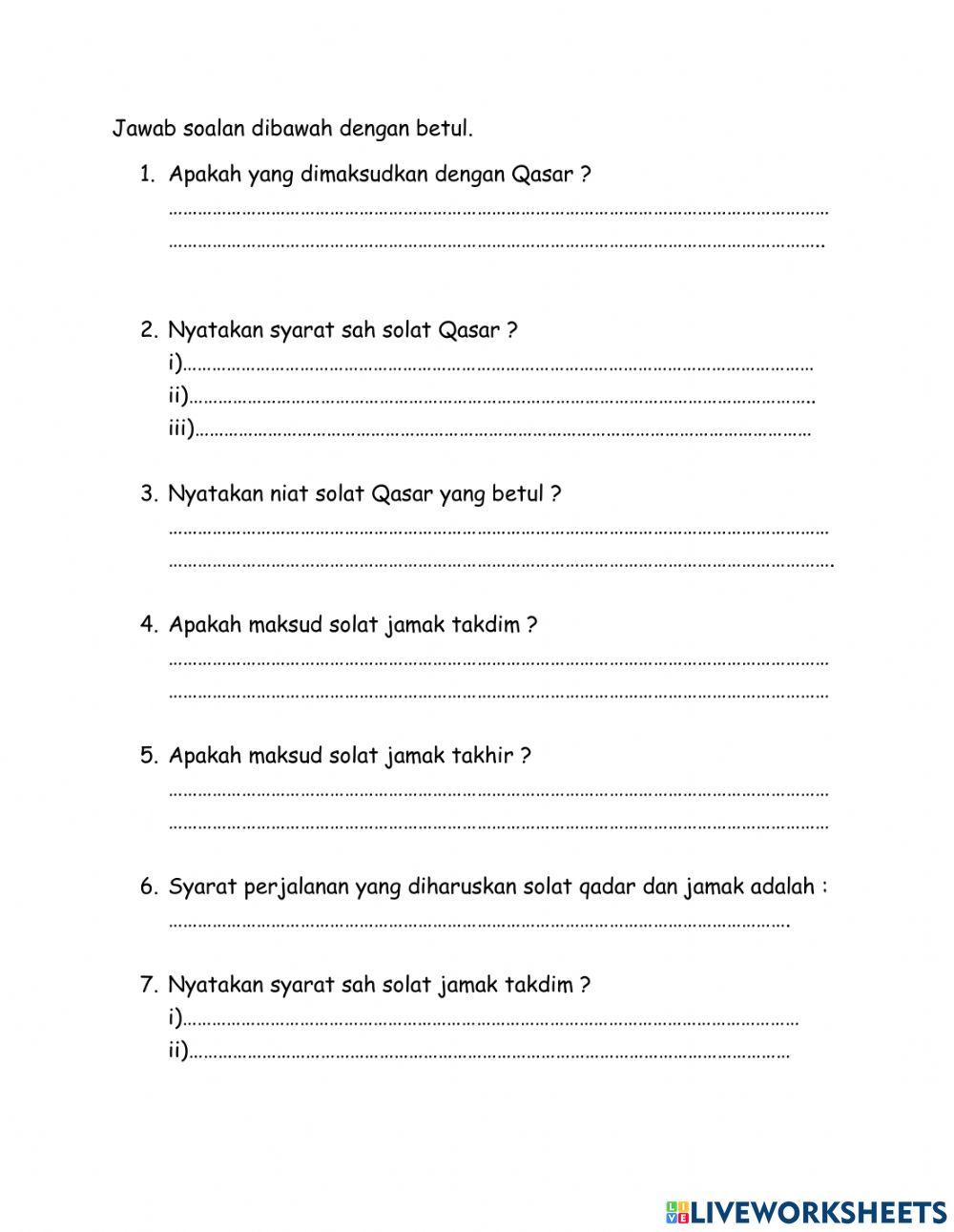 Solat qasar dan jamak