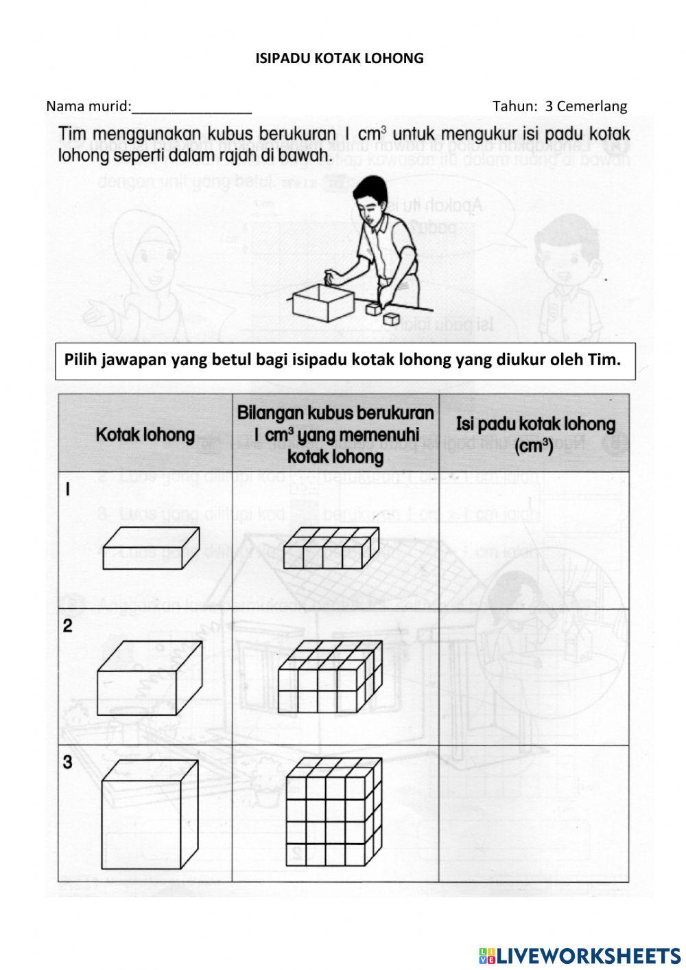Isipadu kotak lohong