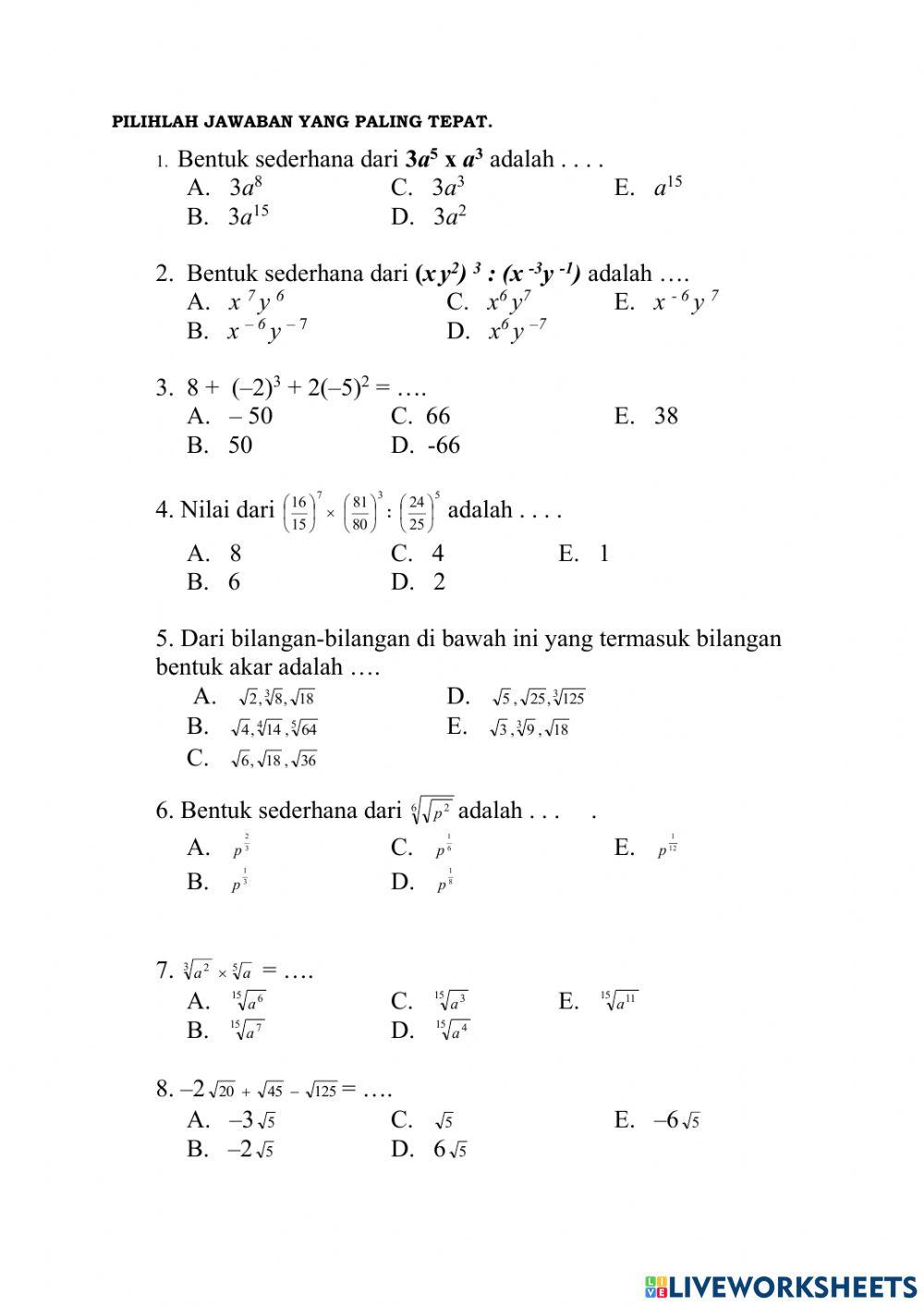 Pangkat dan Logaritma