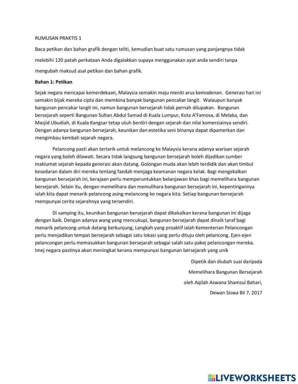 Rumusan bahasa melayu