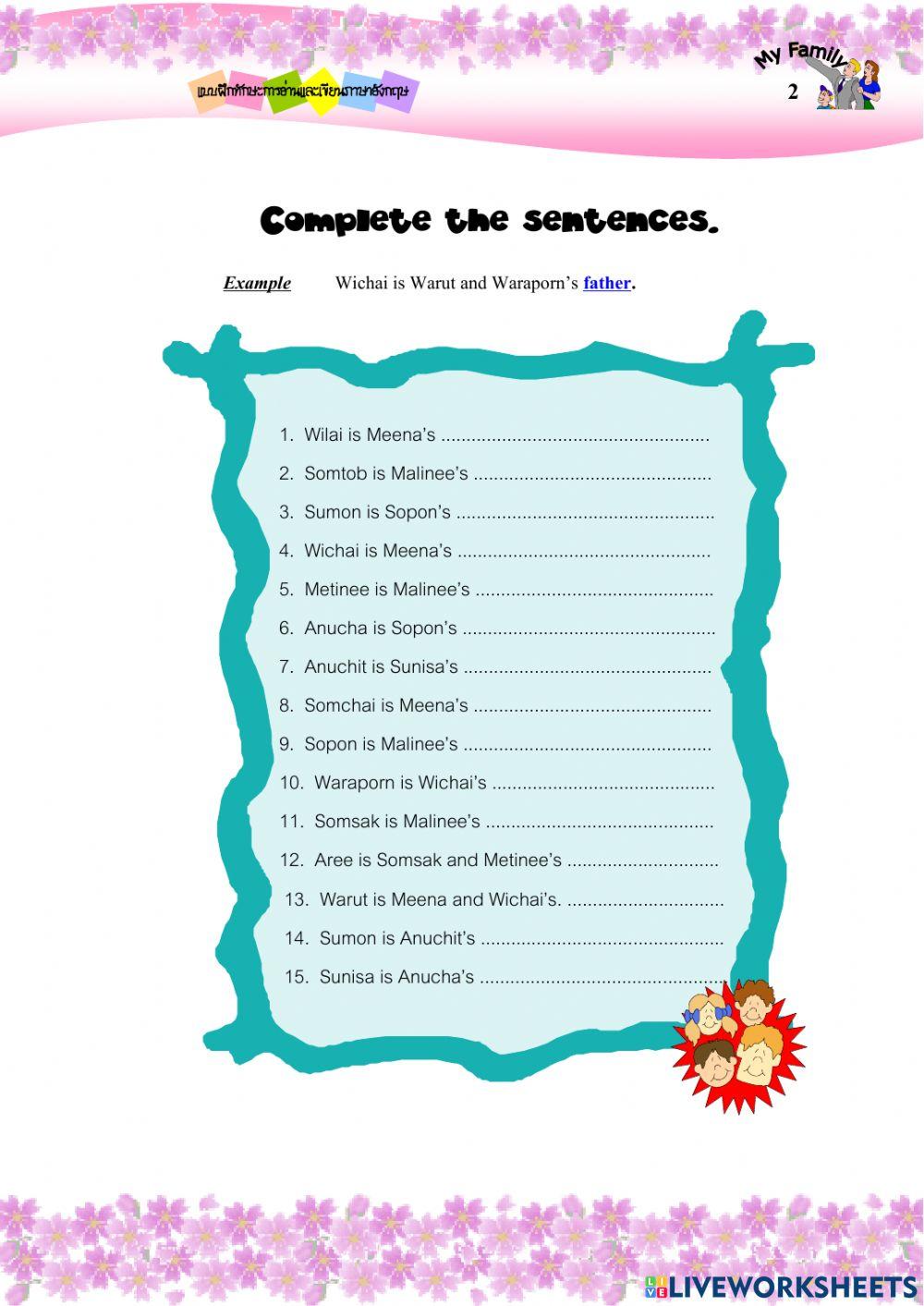 Exercise 2 My family